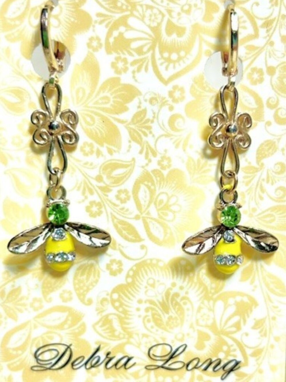Whimsical Yellow and Gold Earrings